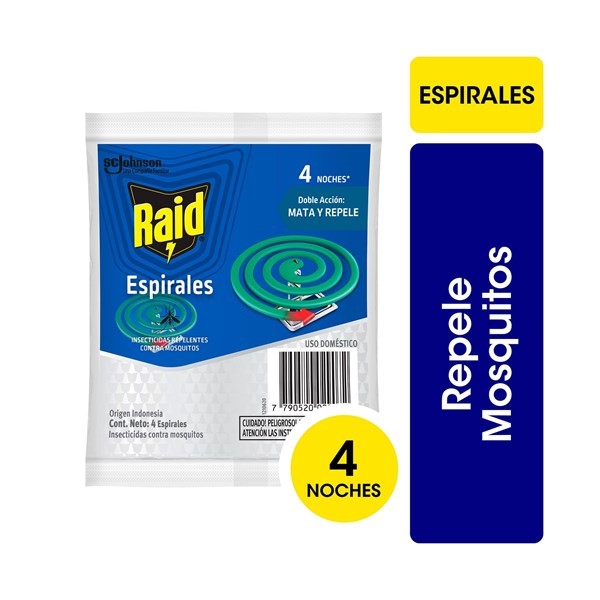 Espirales Para Mosquitos Raid en Sobres 4 uni #1