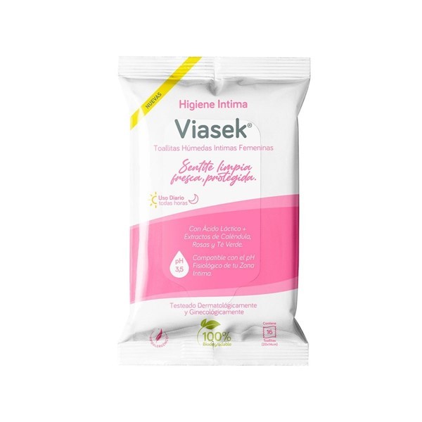 Viasek Toallitas Higiene Intima 16 Unidades