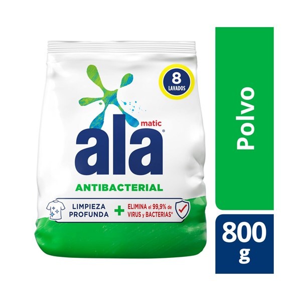 Jabón En Polvo Antibacterial Ala Matic 800 G.