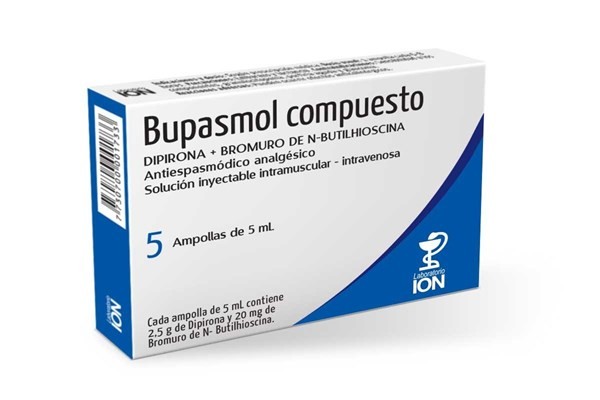 Bupasmol Compuesto Ampollas Inyectables | 5 unidades | Dipirona + Bromuro de N-Butilhioscina #1