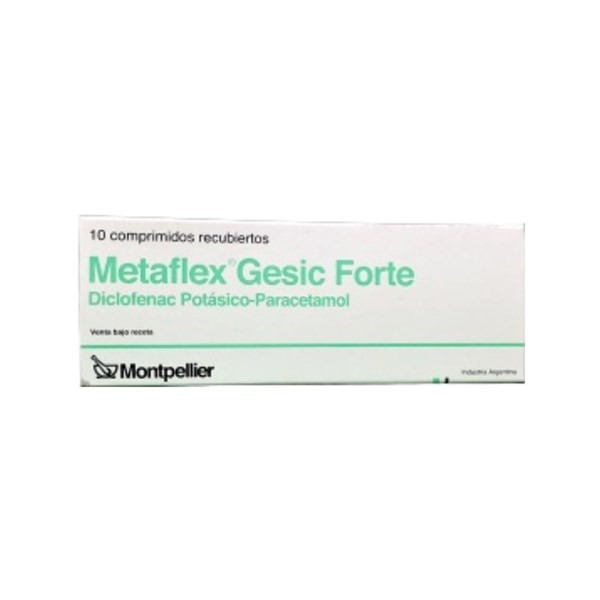 Montpellier Metaflex Gesic Forte Diclofenac Potásico + Paracetamol x 10 Comp Recubiertos #1