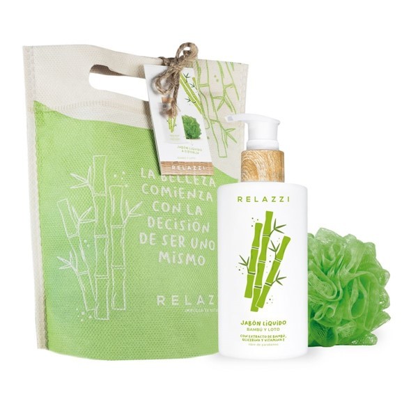 Relazzi Box Felicidad Bambu (Jabon Liquido + Esponja + Bolsa Eco) #1