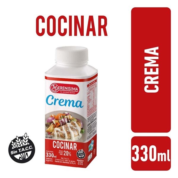 Crema De Leche Culinaria La Serenisima U.A.T. 330 Ml
