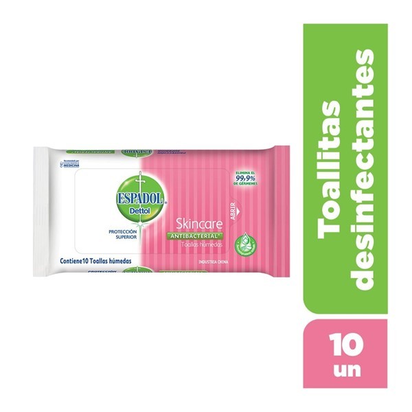 Espadol Toallas Antibacteriales Skincare (10 Unidades)