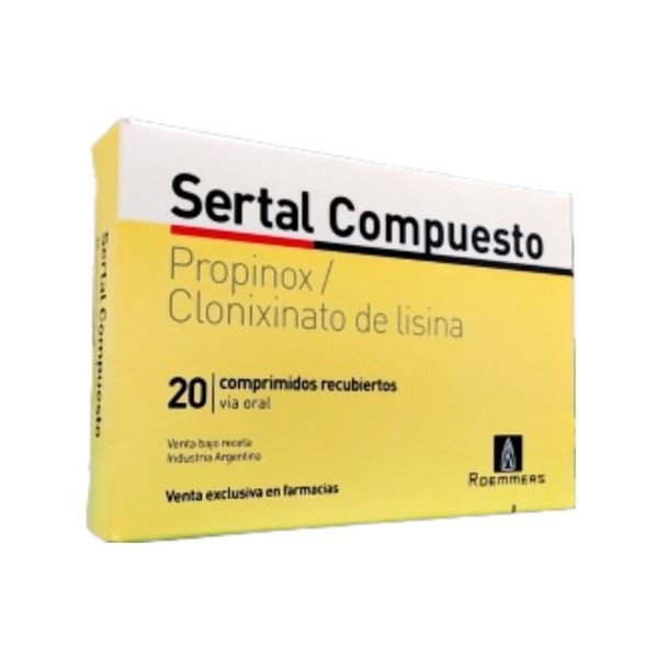 Roemmers Sertal Compuesto Propinox + Clonixinato de Lisina x 20 Comp Recubiertos #1