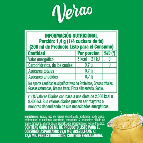 Jugo En Polvo Verao Ananá 7 G. alt