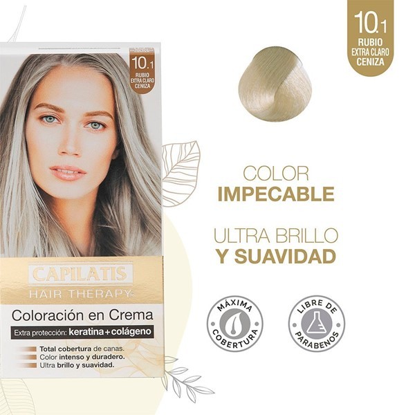 Capilatis Kit Coloración en Crema Rubio Extra Claro Ceniza N°10.1 alt
