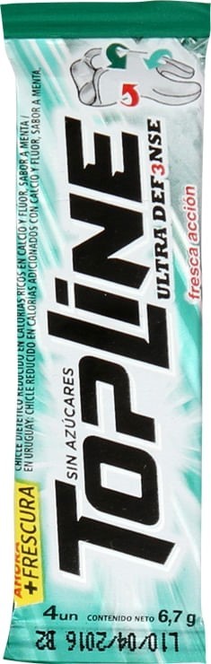 Chicles Topline Ultra Defense Sin Azúcar x 4 un