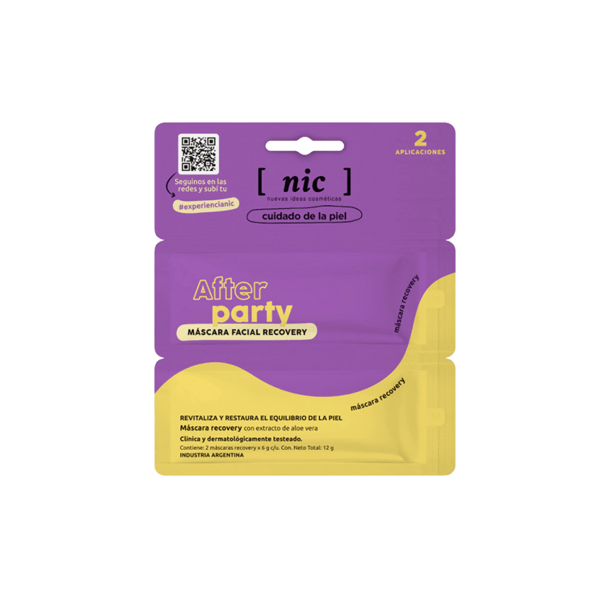 Mascara Facial Recovery Nic After Party 2 Aplicaciones