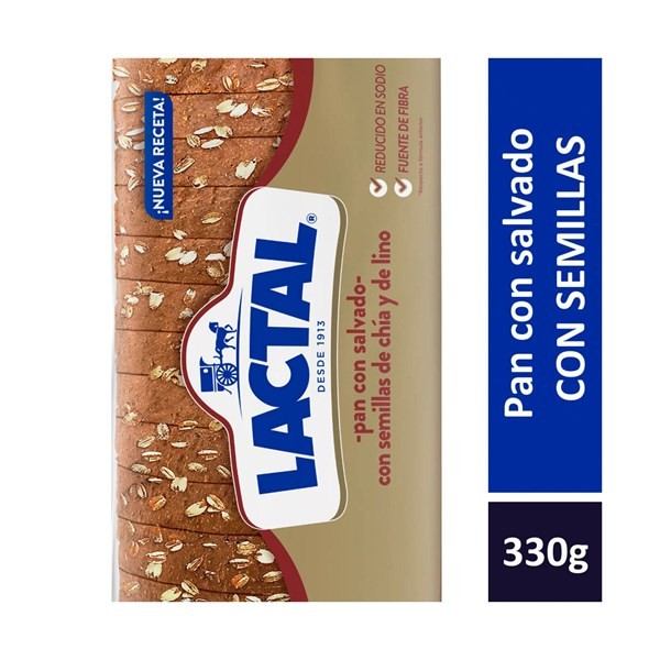 Pan de Salvado Lactal Con Semillas en Bolsa 330 g. #1