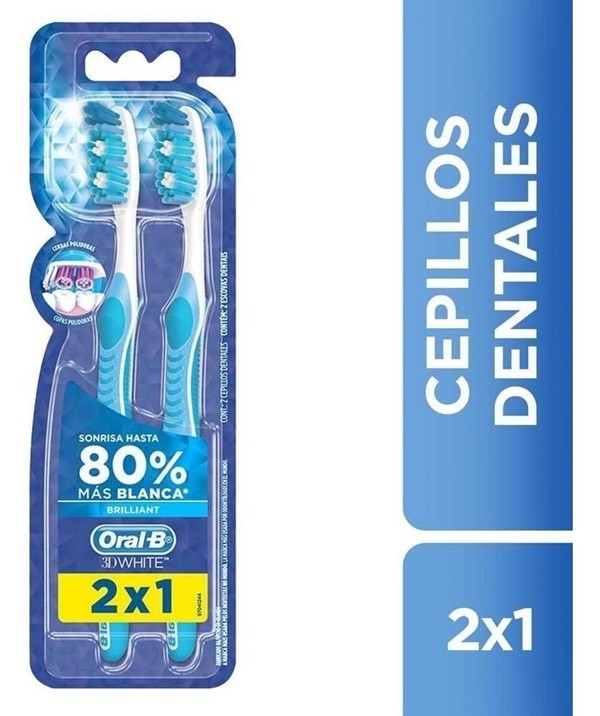 Oral B Cepillo Dental 3 D White Brillant 2 Unidades #1