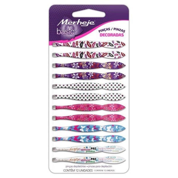 Merheje Pinza Depilatoria Basic Decorada -En Acero Inxoidable- (12 U) alt