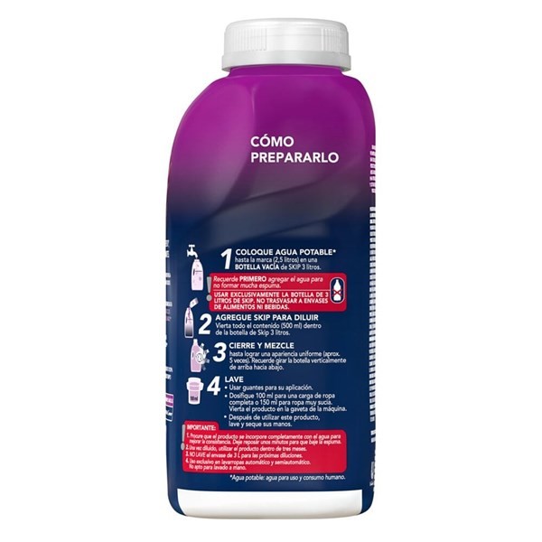 Jabón Líquido Skip Power Deluxe Concentrado Diluible x 500 ml alt