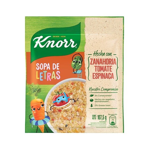 Sopa de Vegetales Knorr Con Letras 107.5 g #1