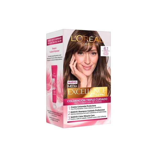 Loréal Excellence Creme Coloración Triple Protección Rubio Oscuro Ceniza 6.1