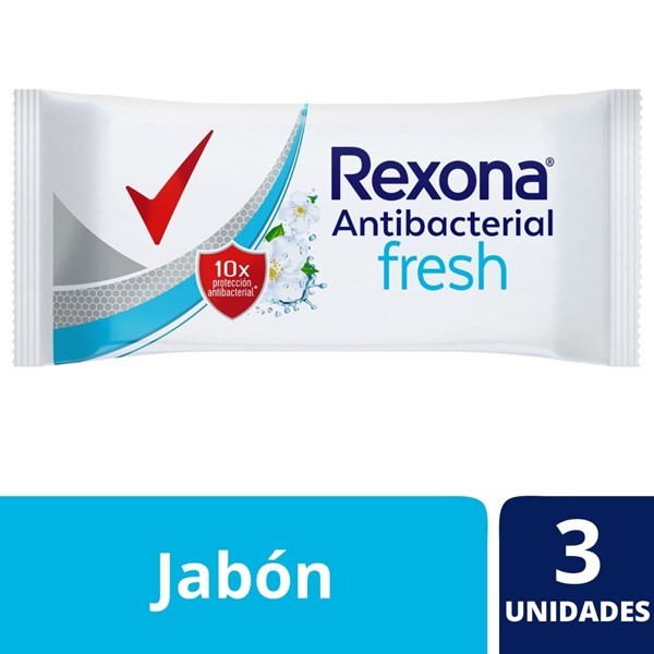 Rexona Jabón en Barra Antibacterial Fresh 90 gr (3 Unidades) #1