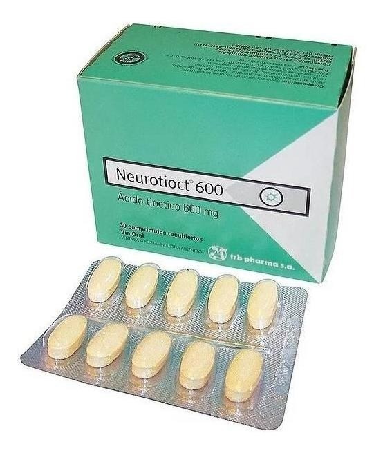 Neurotioct 600 mg | 30 comprimidos recubiertos | Acido Tioctico