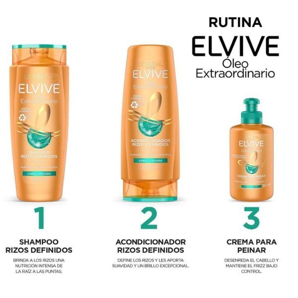 Shampoo Elvive óleo Extraordinario Rizos Definidos | 370 Ml #1