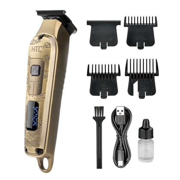 Htc Maquina de Cortar Pelo Patillera Barba Recargable Dorada alt