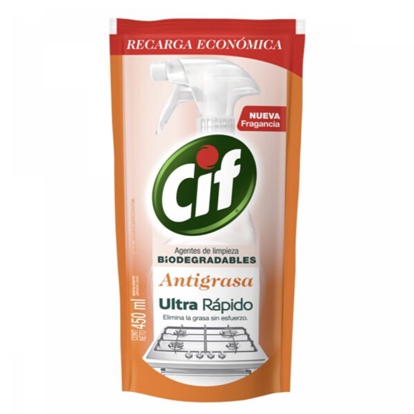 Cif Limpiador Antigrasa Biodegradable Doypack 450 ml alt