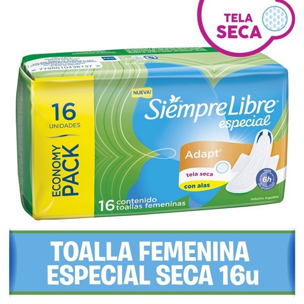 Toallas Femeninas Especial Adapt Seca (16u) #1