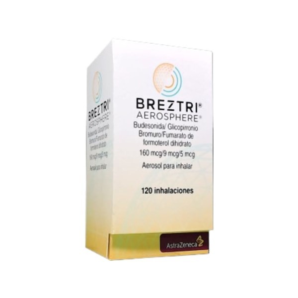 Astrazeneca Breztri Aerosphere Budesonida + Glicopirronio + Formote Aerosol x 120 Dosis Tipo de Receta Opcional #1