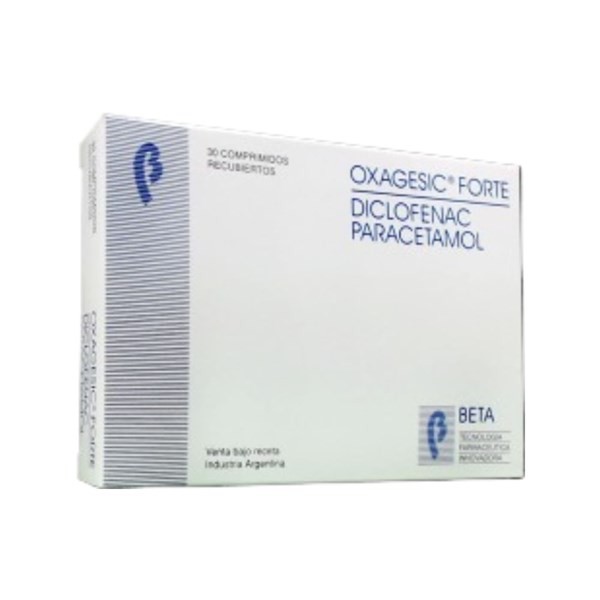 Beta Oxagesic Forte Diclofenac Potásico + Paracetamol x 30 Comp Recubiertos #1