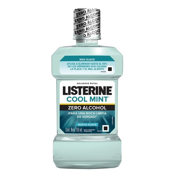 Enjuague Bucal Sin Alcohol Listerine Cool Mint Zero x 250 ml alt