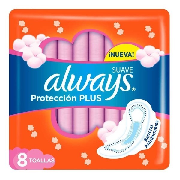 Always Suave Protección Plus Toallas Higiénicas 8 Unidades Unico #1