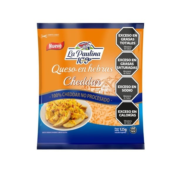 Queso en Hebras Cheddar 100% No Procesado La Paulina 125 gr #1