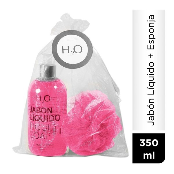 Set H2O Jabón Líquido Pink SunSet H2O 350 ml + Esponja #1