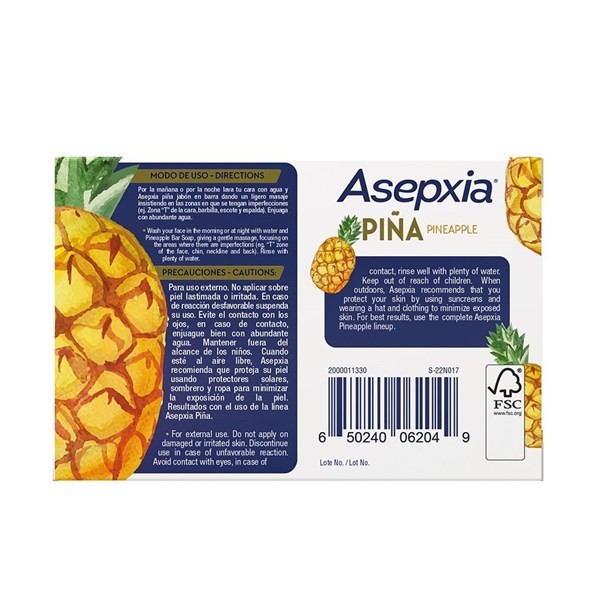 Asepxia Jabón de Piña en Barra Exfoliante 100 gr alt
