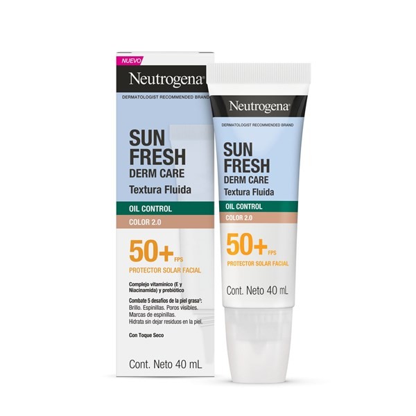 Protector Solar Facial Neutrogena Sun Fresh Oil Control Fluido Color 2.0 Fps 50+ 40 ml alt