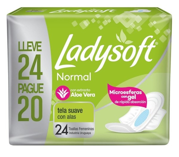 TOALLA FEMENINA LADYSOFT NORMAL SUAVE C/ALAS 24X20