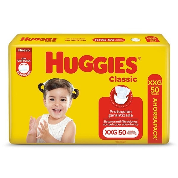 Huggies Pañales Classic Talle Xxg (50 Unidaes) #1