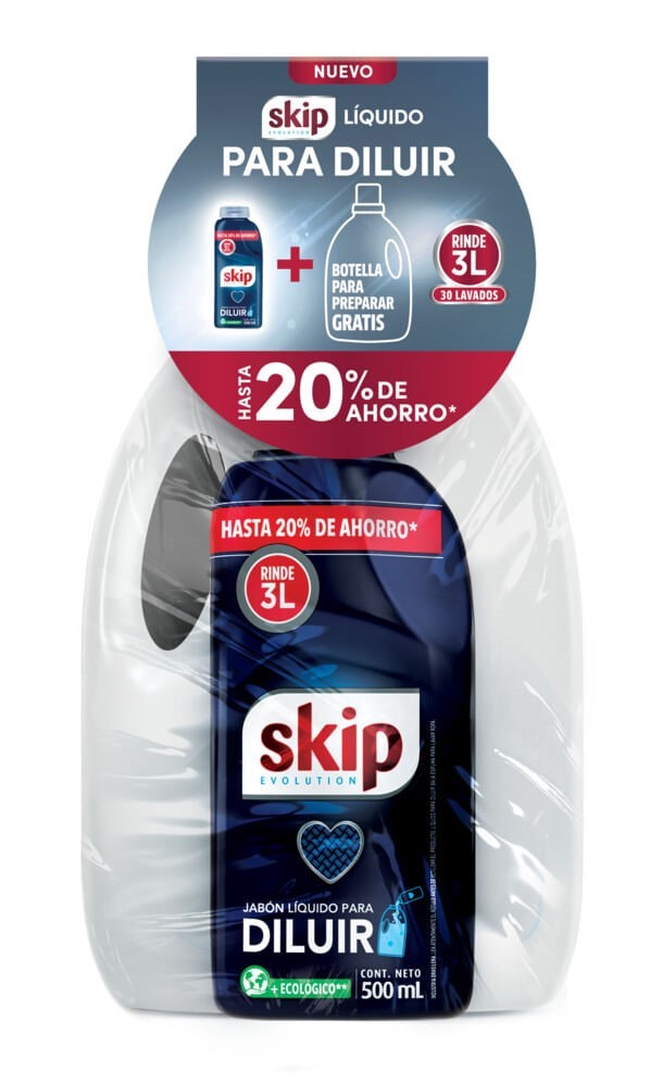 Detergente Líquido Skip Para Diluir x 500 ml + Botella Gratis x 3 l #1
