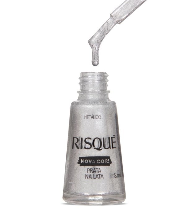 Risque Esmalte Cremoso Prata na Lata Metálico alt