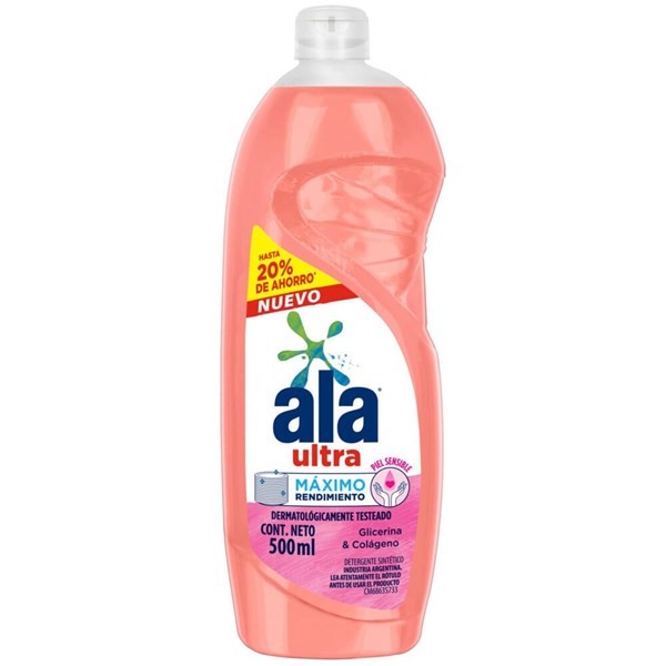 Ala Detergentes Semi Concentrado Ultra Glicerina 500 ml alt