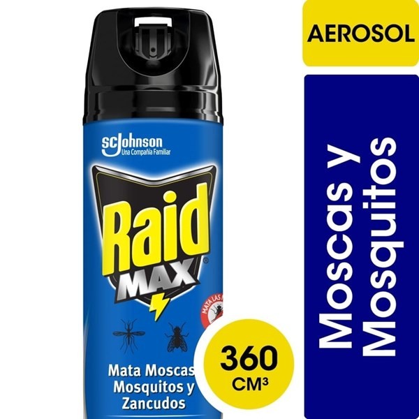 Insecticida Raid Max Mata Moscas Y Mosquitos en Aerosol 360 ml #1