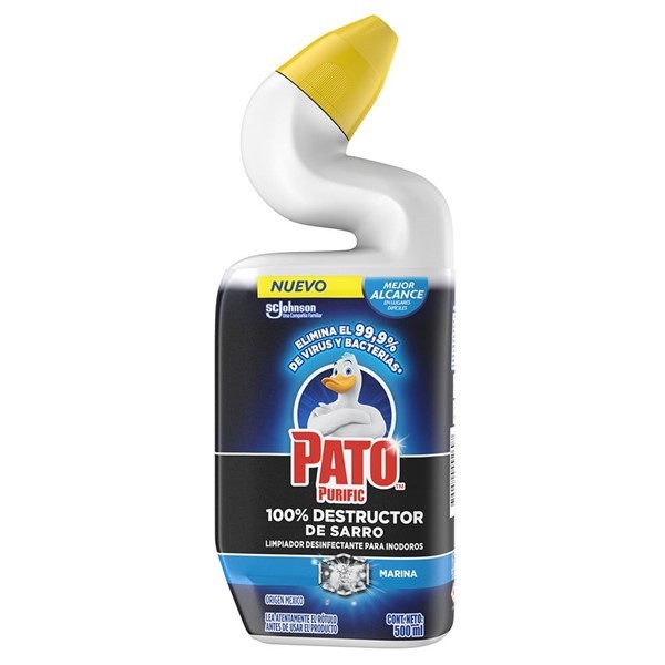 Limpiador Desinfectante Para Inodoro Pato Purific 100destructor De Sarro Marina 500ml alt