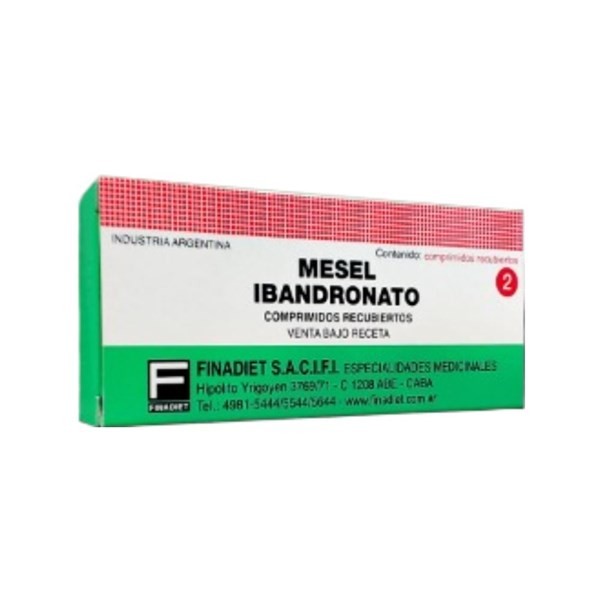Finadiet Mesel Ibandrónico, C. 150 Mg x 2 Comp Recubiertos