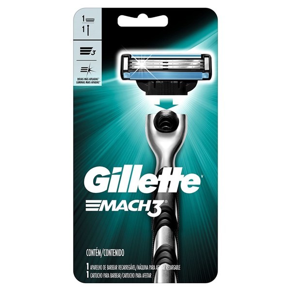 Gillette Maquina 3 mach Negra Recargable