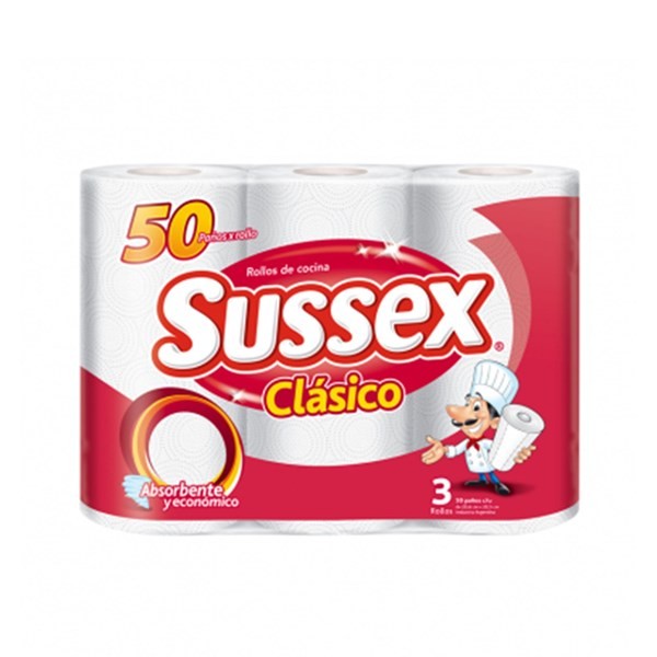 Rollo de Cocina Sussex Clásico X3 50 Paños. #1