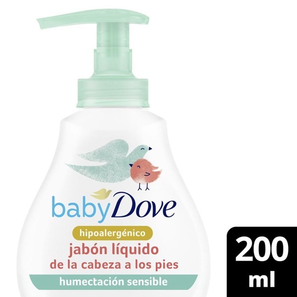Dove Baby Jabon Liquido Humectación Sensible 200 ml alt