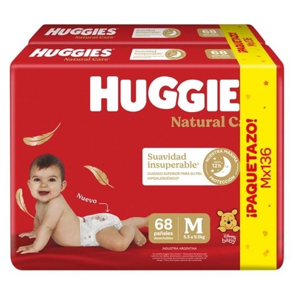 Pañales Huggies Supreme Unisex M | 136 Unidades #1