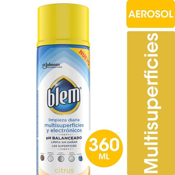 Limpiador Multisuperficies Y Electrónicos Blem Citrus Aerosol 360ml #1 Limpiador Multisuperficies Y Electrónicos Blem Citrus Aerosol 360ml #1