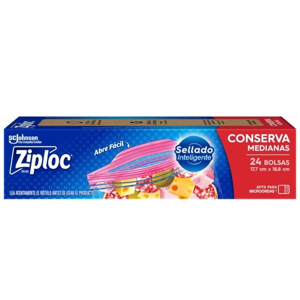 Ziploc Bolsas Herméticas Para Conservar Medianas (24 Unidades) alt