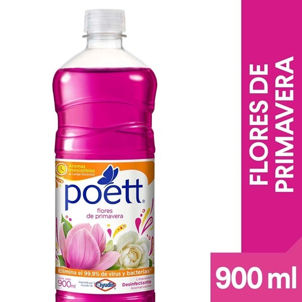 Limpiador Desinfectante De Pisos Poett Flores De Primavera 900 Ml