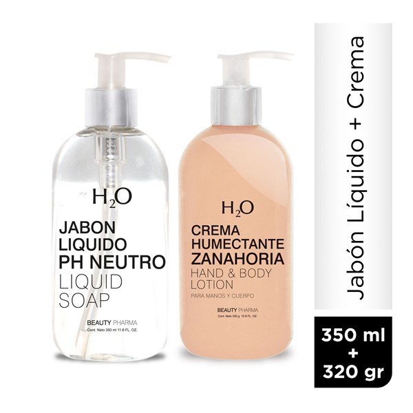 Set H2O Jabón Líquido PH Neutro 350 ml + Crema Zanahoria 320 gr #1