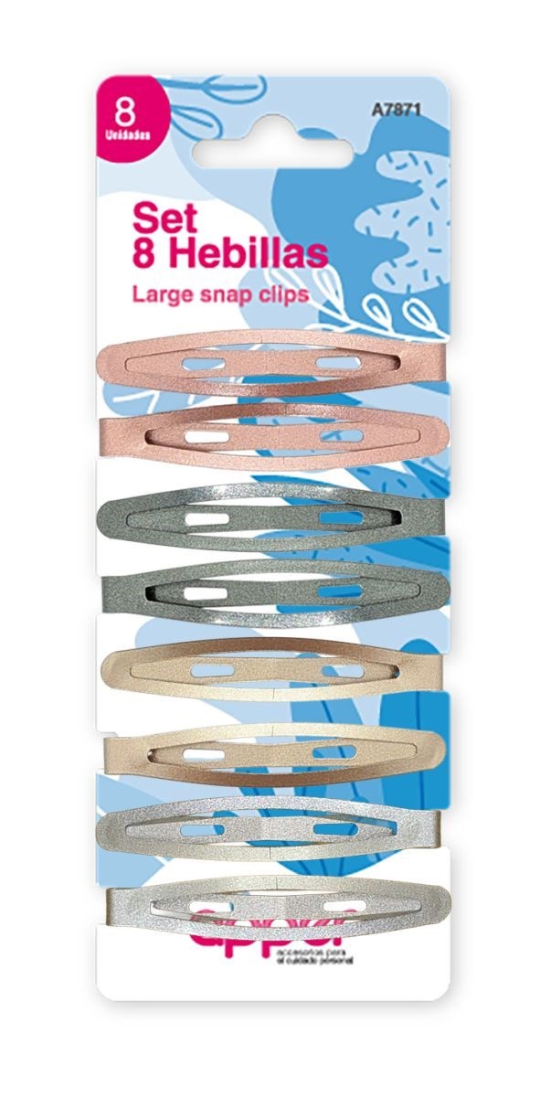 Apper Set Hebillas Colores Metalicos (8 Unidades)